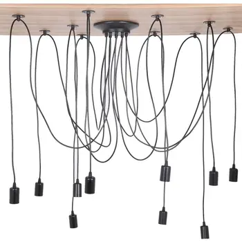 

E27 58-265V 10 Head Industrial Vintage Style Pendant Light Holder Ceiling Lamp Hanger Fixtures