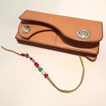 

[C-069] DIY handmade leather art Murata high poetry long wallet paper drawing cut the pattern version of real wallet