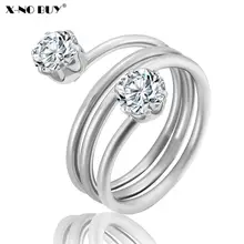 Новое романтическое геометрическое обручальное кольцо из нержавеющей стали для женщин ювелирные изделия CZ Циркон Кольца на пальцы вечерние обручальное кольцо для женщин