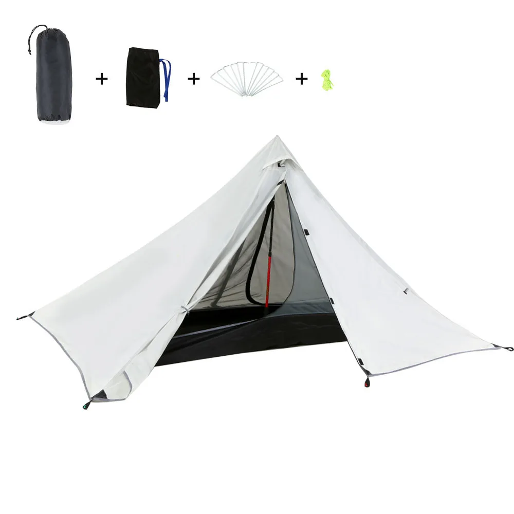 Двухслойная палатка 210 т полиэфирная ткань водостойкая альпинистская палатка для кемпинга для рыбалки, охоты, пляжа, путешествий - Цвет: Inner mesh-Outer