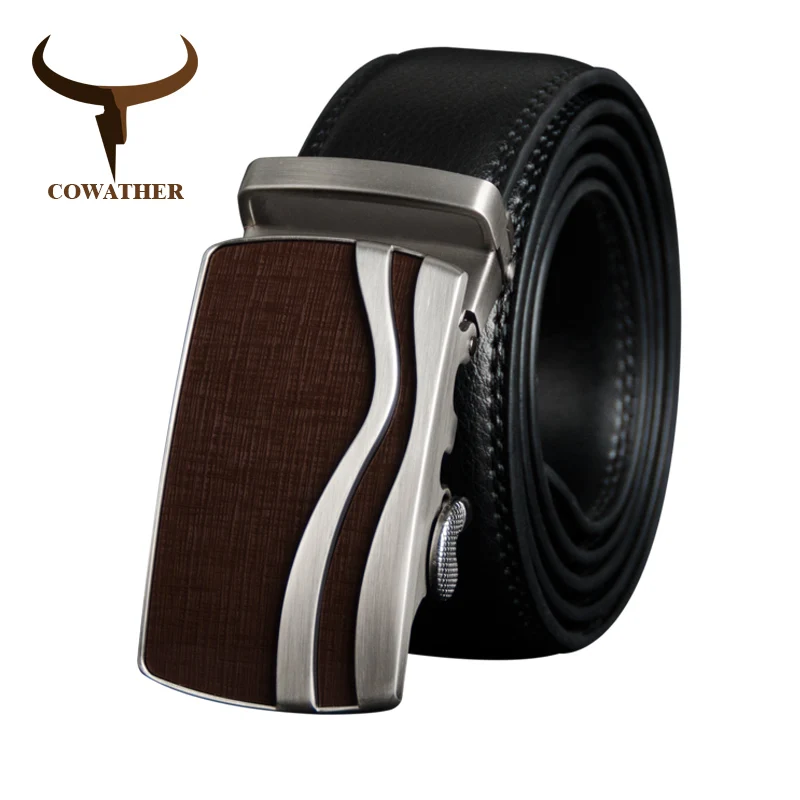 COWATHER Men Belt Cow Genuine Leather Male Strap Cowhide Belts for Men Alloy Buckle Newest Arrival Fashion Design Male Waistband