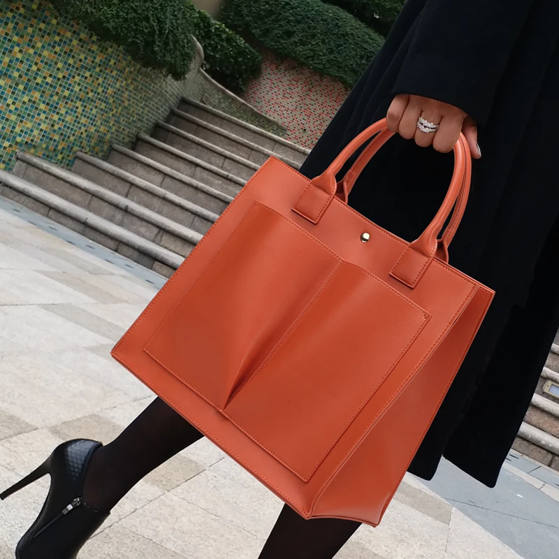 Большая вместительная дамская сумка, оранжевая Индивидуальная сумка на одно плечо с персонажем-это портативная большая сумка, которая изготавливается высококлассными леди