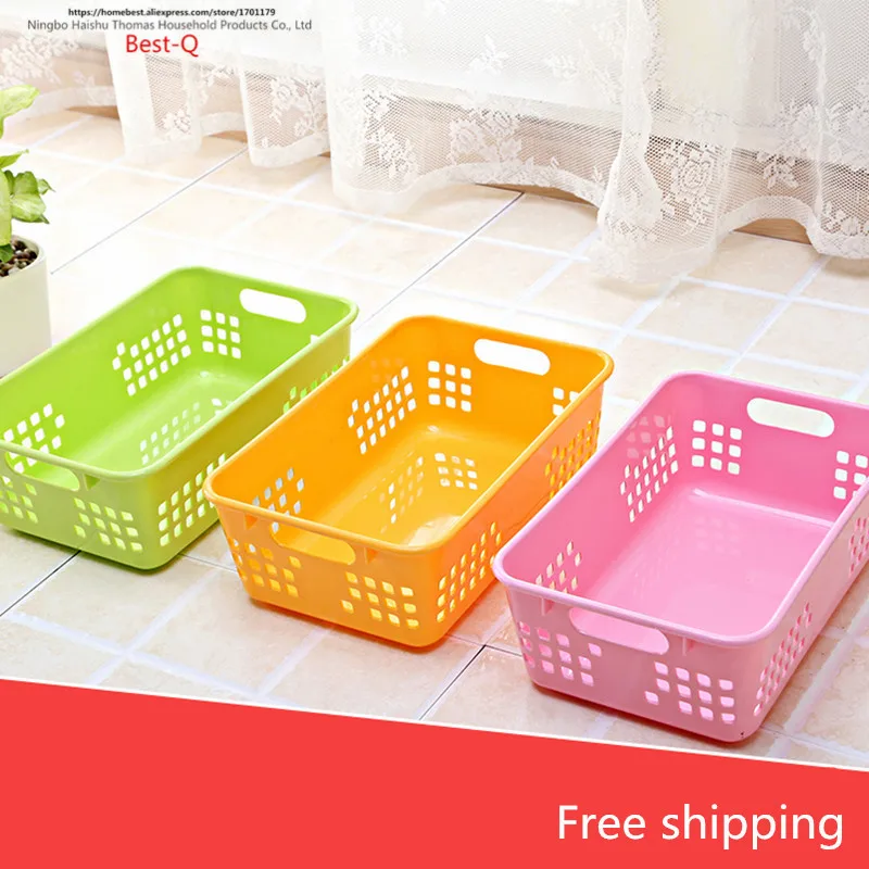 

Free shipping Thickening of plastic storage basket rectangular desktop desktop file storage basket.