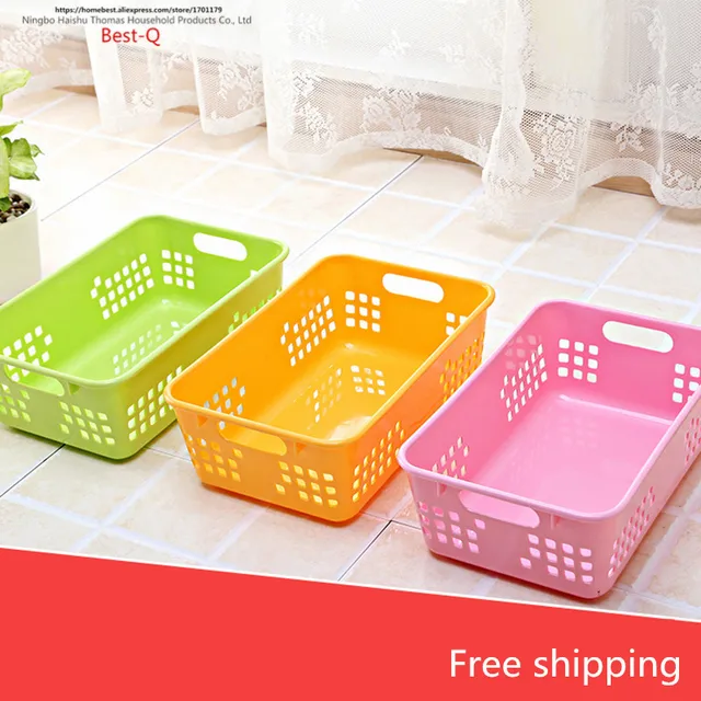 Free shipping Thickening of plastic storage basket rectangular desktop