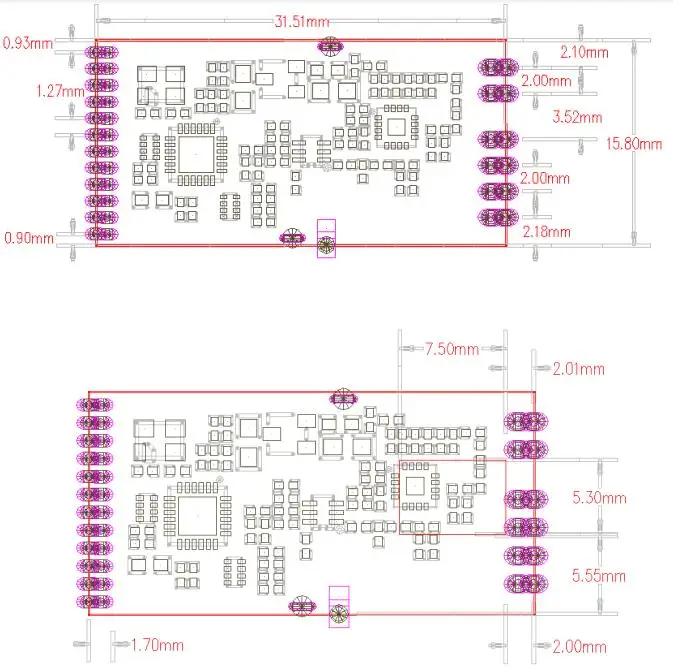 2 шт. LoRa1280F27 500 МВт 2,4 г SX1280 чип 27dBm 2,4 ГГц RF модуль