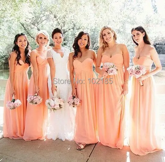 Online Buy Wholesale peach bridesmaid dresses from China peach