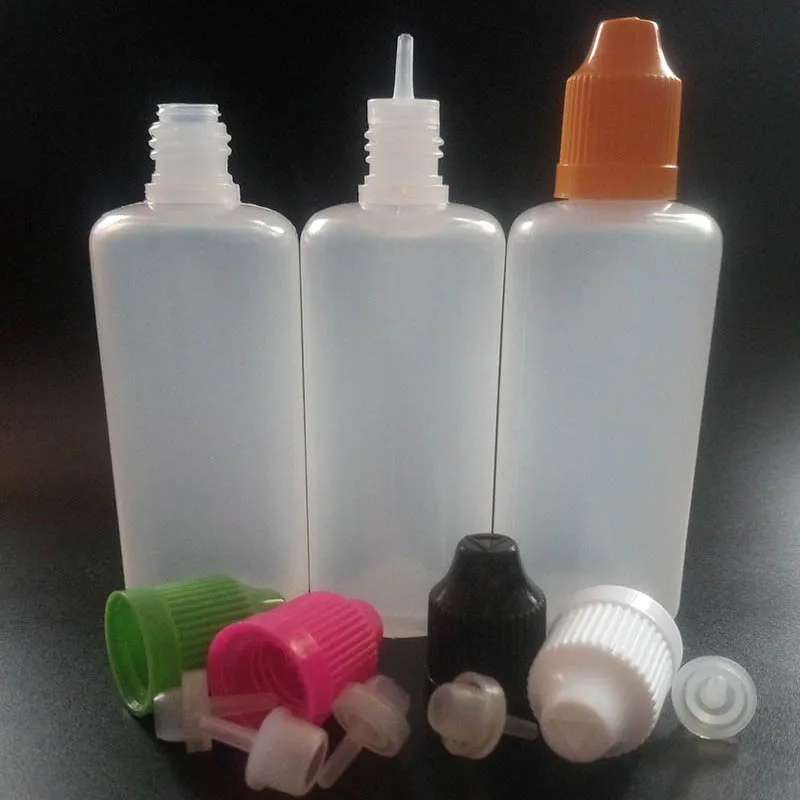 

500pcs Empty Plastic Refillable Bottle PE 60ml E Liquid Eye Dropper Bottle with Childproof Cap for E Vapor juice Nail Gel