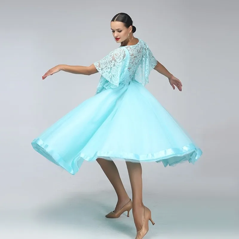 2018 blue lace ballroom font b dress b font font b women b font ballroom dance