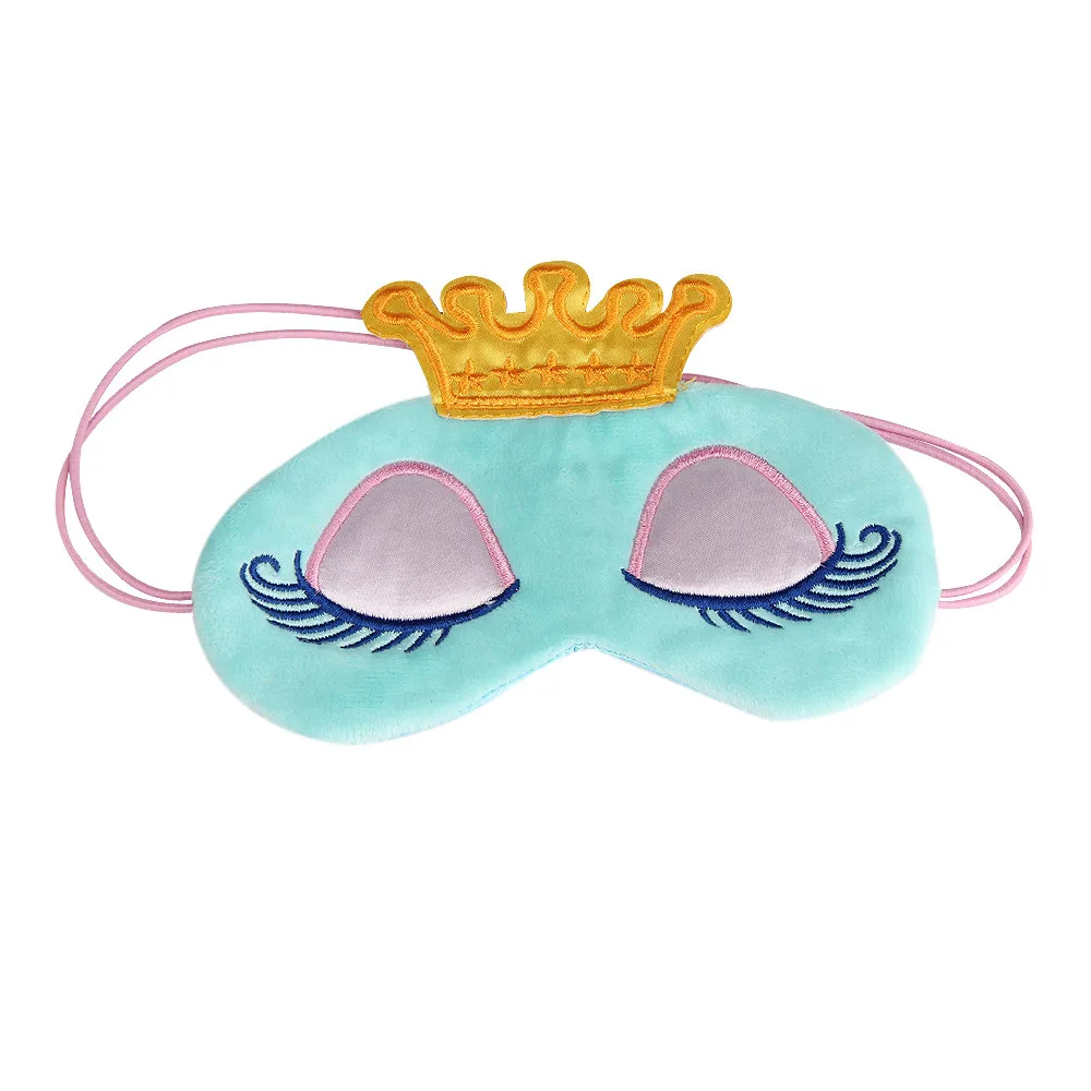 Температурный контроль тепла Паровая маска для сна повязка для глаз милые ресницы Корона повязка для сна помощь вслепую маска для сна в путешествии - Цвет: Синий