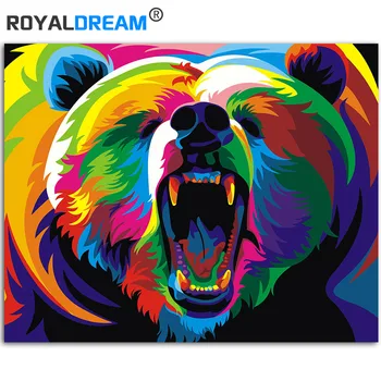 

Angry Bear Paint by Number Kits Coloring By Numbers On Canvas Decorative Pictures Wall Pictures for Living Room