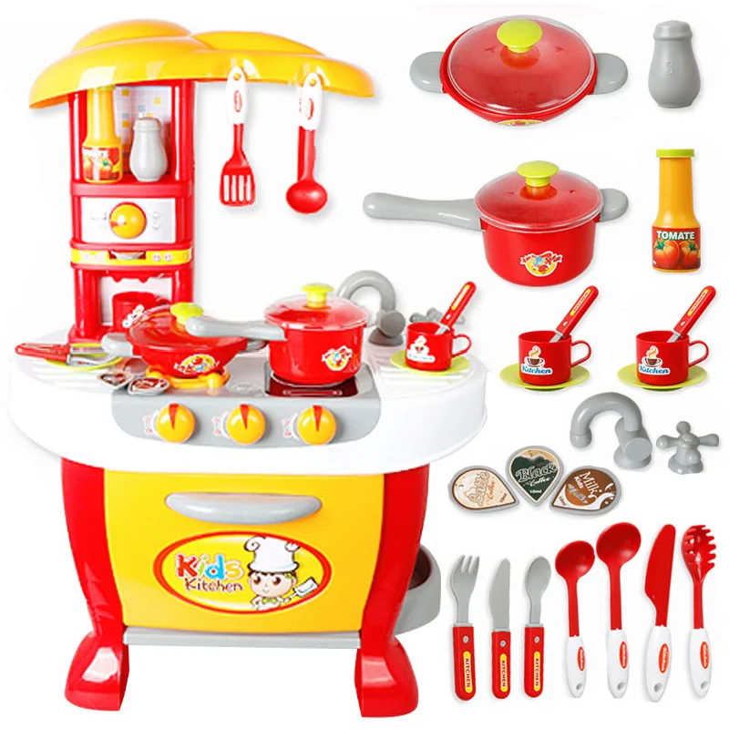 Baby Play House Intelligent Touch Cook kitchen Toys For Children Pretend Play Combination Girl