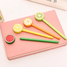 10 шт./партия, креативная форма фруктов, мультипликационная гелевая ручка, милая ручка для студентов, Обучающие офисные канцелярские принадлежности
