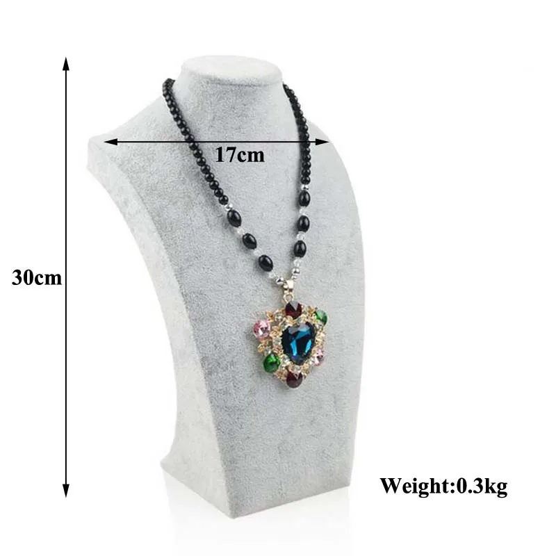 Горячая роскошный бархатный серый цвет ювелирные изделия ожерелья подвески дисплей держатель стойки Показать чехол 5 размер цена