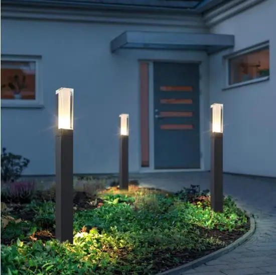 

New Style Waterproof LED Garden Lawn Lamp Modern Aluminum Pillar Light Outdoor Courtyard villa landscape lawn bollards light