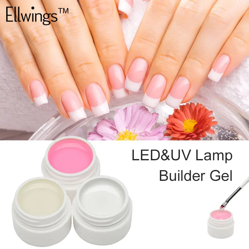 

Ellwings Pink White Clear 3 Color Options UV Gel Builder Gel Extend Nail Art Tips for Gel Nail Polish Extension Gel Primer