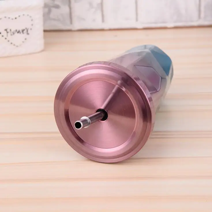 Cute Coffee Cup Stainless Steel Insulation Mug Cafe Mug Double Walled Vacuum Flask Thermoses Starbucks Coffee Cup with Straw