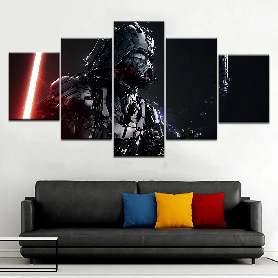 

Canvas Paintings Modular Prints Art Poster 5 Pieces/Pcs Star Wars 7 Darth Vader Wall Pictures Home Decoration For Living Room