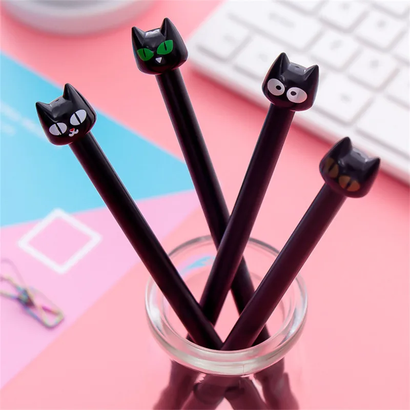 

Cute kawaii Black cat Gel Pen Signature Pen Escolar Papelaria For Office School Writing Supplies Stationery Promotional Gift