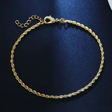 Простые Серебристые/золотые браслеты-цепочки для женщин, классические 2 мм, ширина, цепочка для ног, ювелирное изделие, подарок для девочек, Прямая поставка