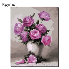 Kpymo картина в рамке домашний декор Цветочная живопись по номерам на холсте Настенная картина цветок для гостиной VA-0025