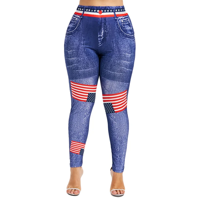 plus size american flag leggings