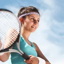 Модная женская повязка для волос для занятий спортом, фитнесом, йогой, головная повязка для бега, езды на велосипеде, впитывает пот, не скользит, для девушек, волнистый обруч для волос EDF88