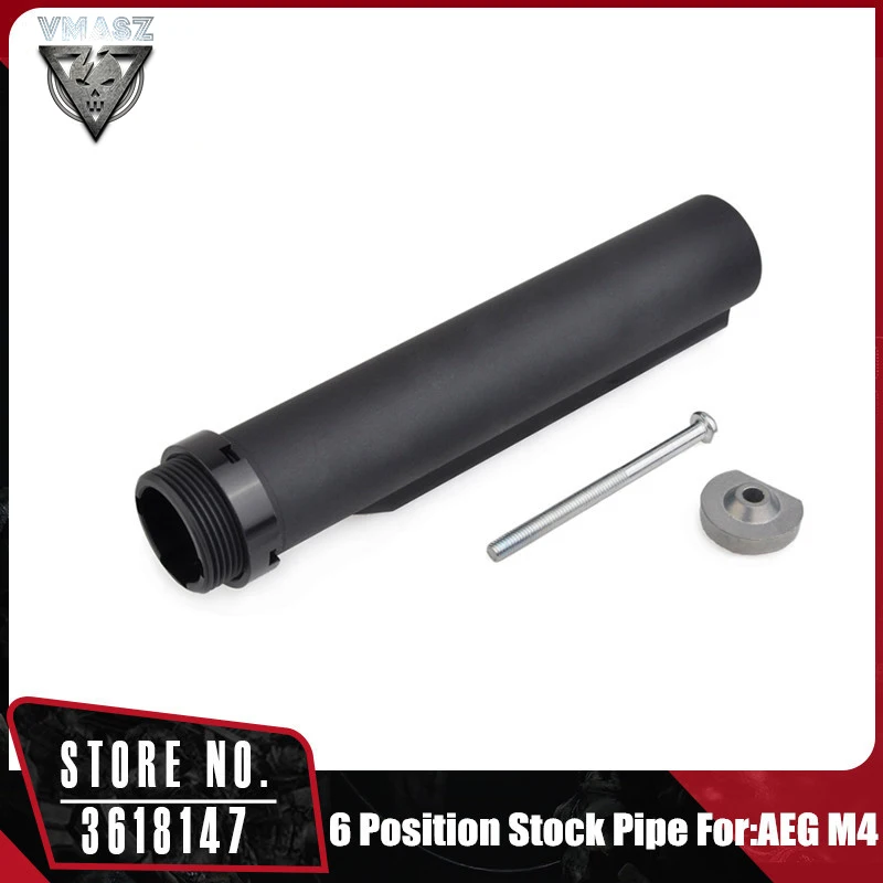 

VMASZ Airsoft 6 Position Stock Pipe for WA M4 Series GBB Hunting Accessories Black VM07001
