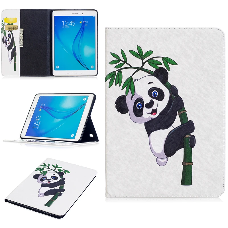 

Colored Drawing PU Leather Tablet PC Cases with Kickstand For Samsung Galaxy Tab A 9.7 T550/T555C Tablet Cases with Card Holders