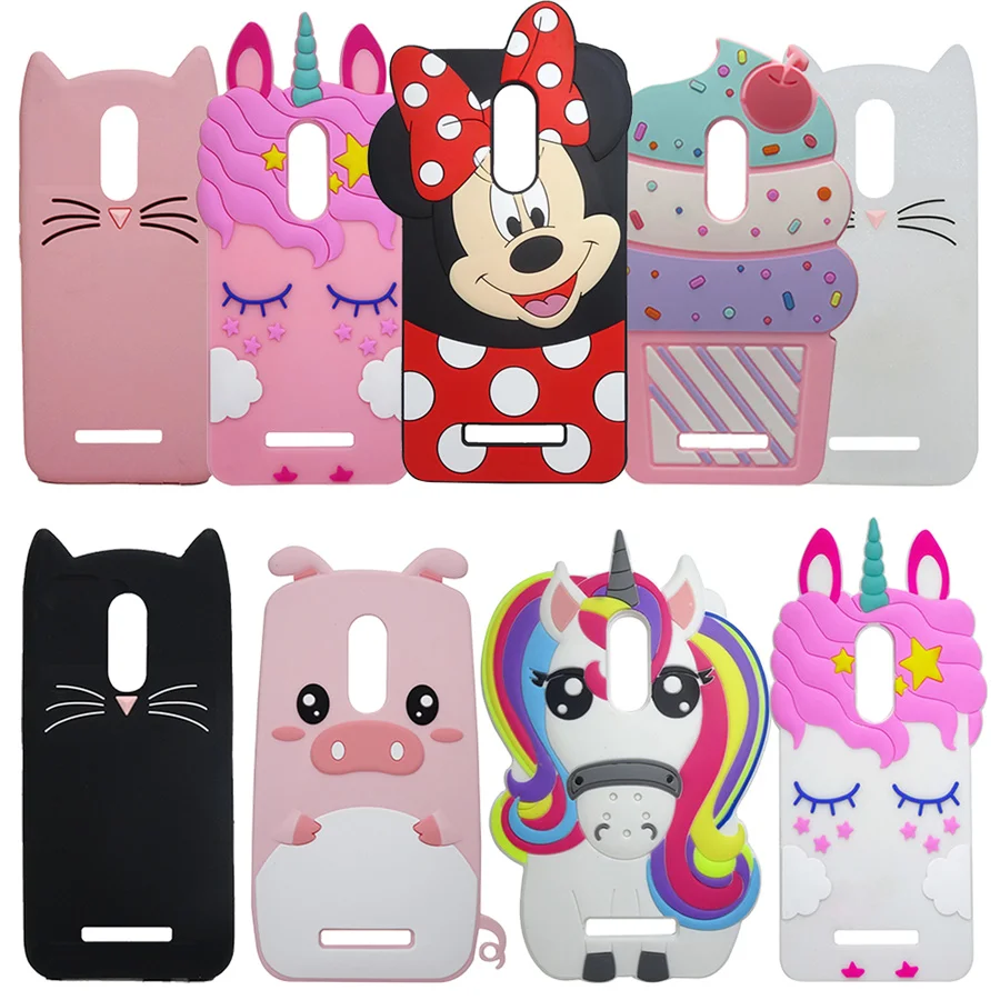 

For Xiaomi Redmi Note 3 Pro 5.5 inch 150mm Cover 3D Cartoon Minnie cat Unicorn Ice Cream SoftSilicone Case For redmi note 3