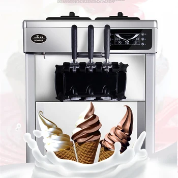 

22L/H 220V/ 50HZ commercial desktop soft ice cream machine in stainless steel LED sweet ice cream cone auto ice cream