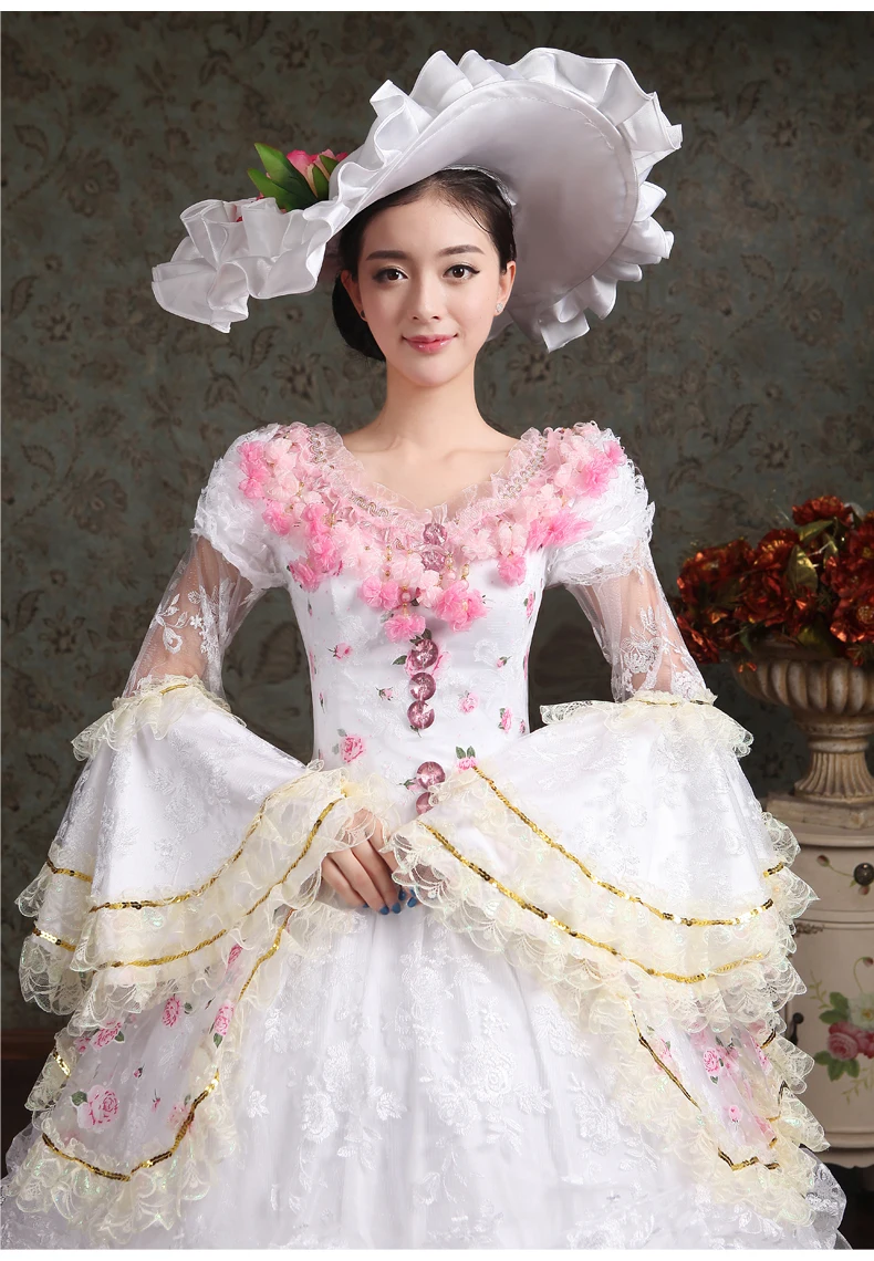 Medieval Renaissance Queen Princess Victorian Costume Edwardian Victorian Dress Halloween Cosplay Costume For Women (3)