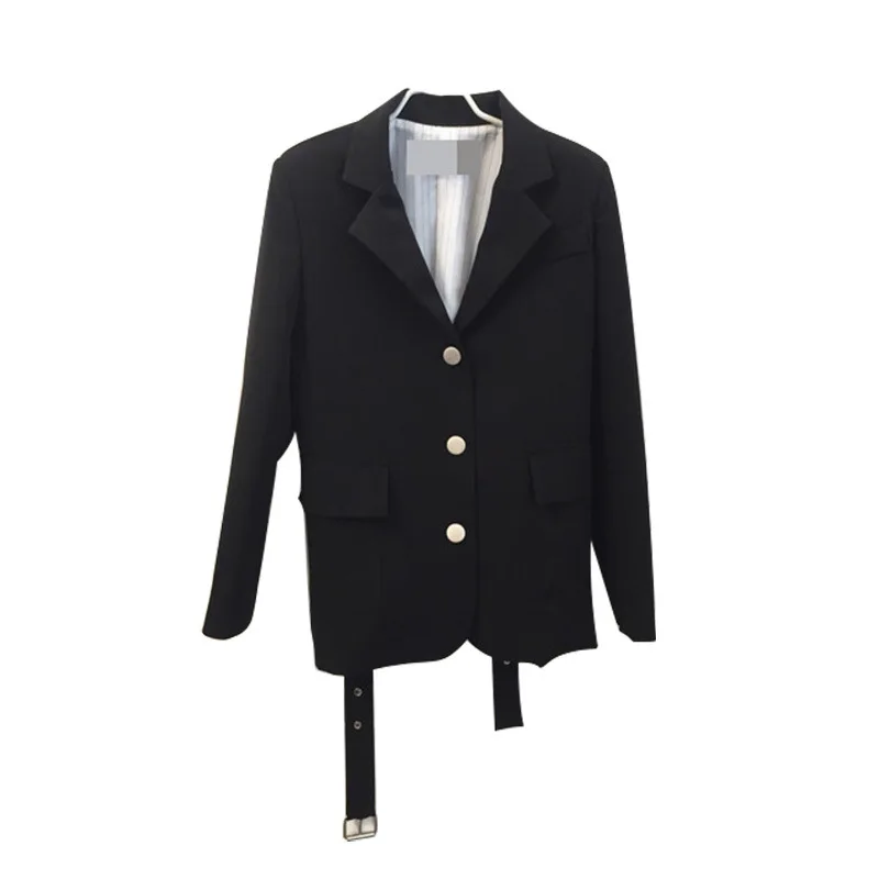 Women Suit Jacket New Korean Version Spring 2019 Fashionable Temperament Waist-slim Long-sleeved Casual Suit Single-row Buttons