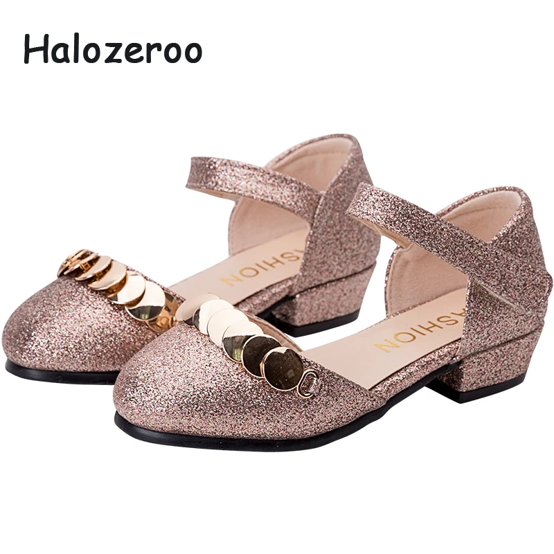 

Spring New Baby Girls Glitter Shoes Children Sequin Heels Kids Princess Brand Shoes Silver Shoes Dance Fashion Mary Jane 2019