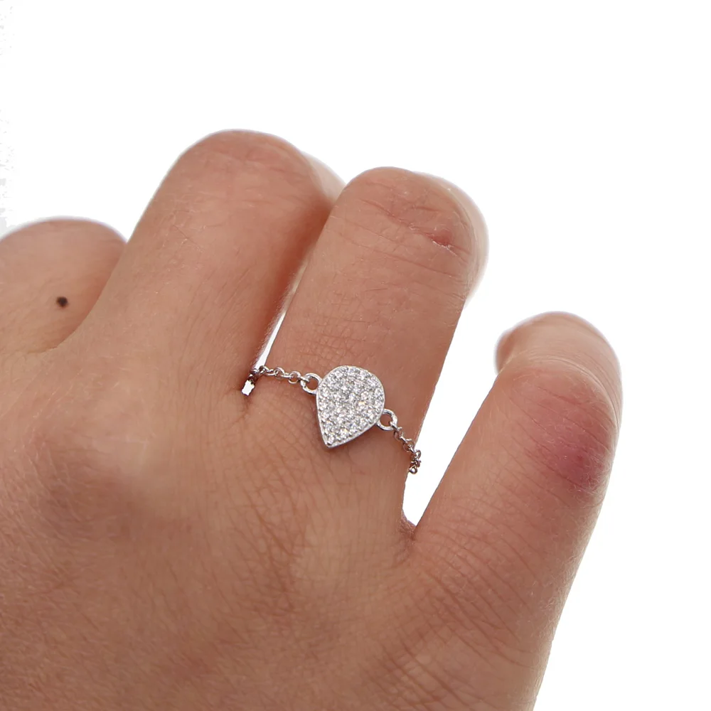 NEW 2018 Classic Eternity Rings with AAA Cubic Zirconia Clear Crystals Silver 925 tear drop Enternity Band Ring Wedding Jewelry