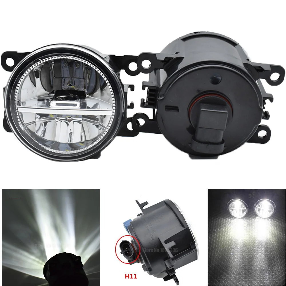 2x Car Styling Round Front Bumper LED Fog Lights DRL Daytime Running