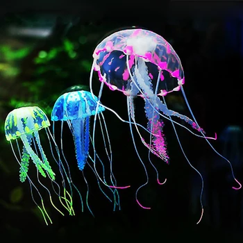 

5cm Submarine Ornament Underwater Pet Decor Glow Luminous Toys Glowing Effect Artificial Jellyfish Fish Tank Aquarium Decoration