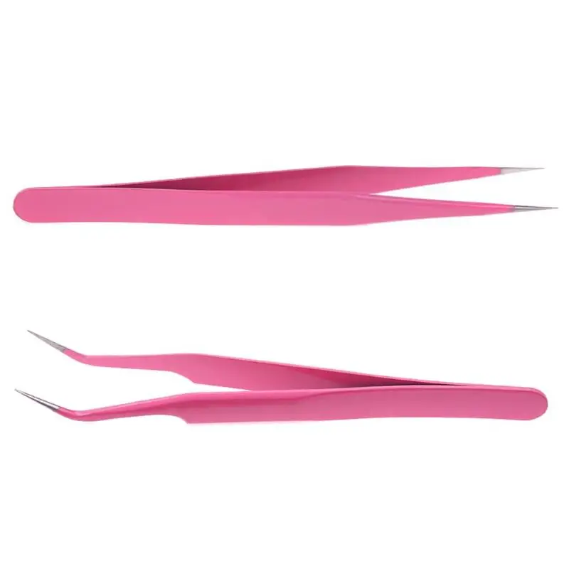 

Straight Tweezers Gel Nail Art Pink Nipper Manicure Tools For Picking Dotting Rhinestones Glitter Sequins Nipper Tweezers