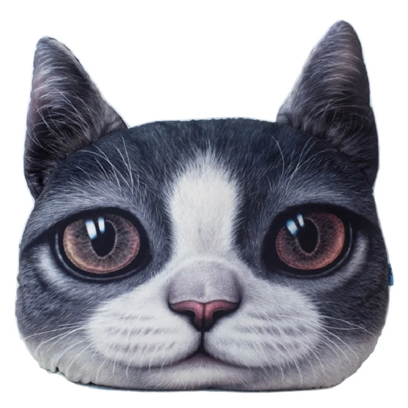 

38x 48 cm Large Size 3D Cute Cat Head Cushion Creative Cartoon Sofa Office Nap Pillow Washable Pillow Car Seat Cushions