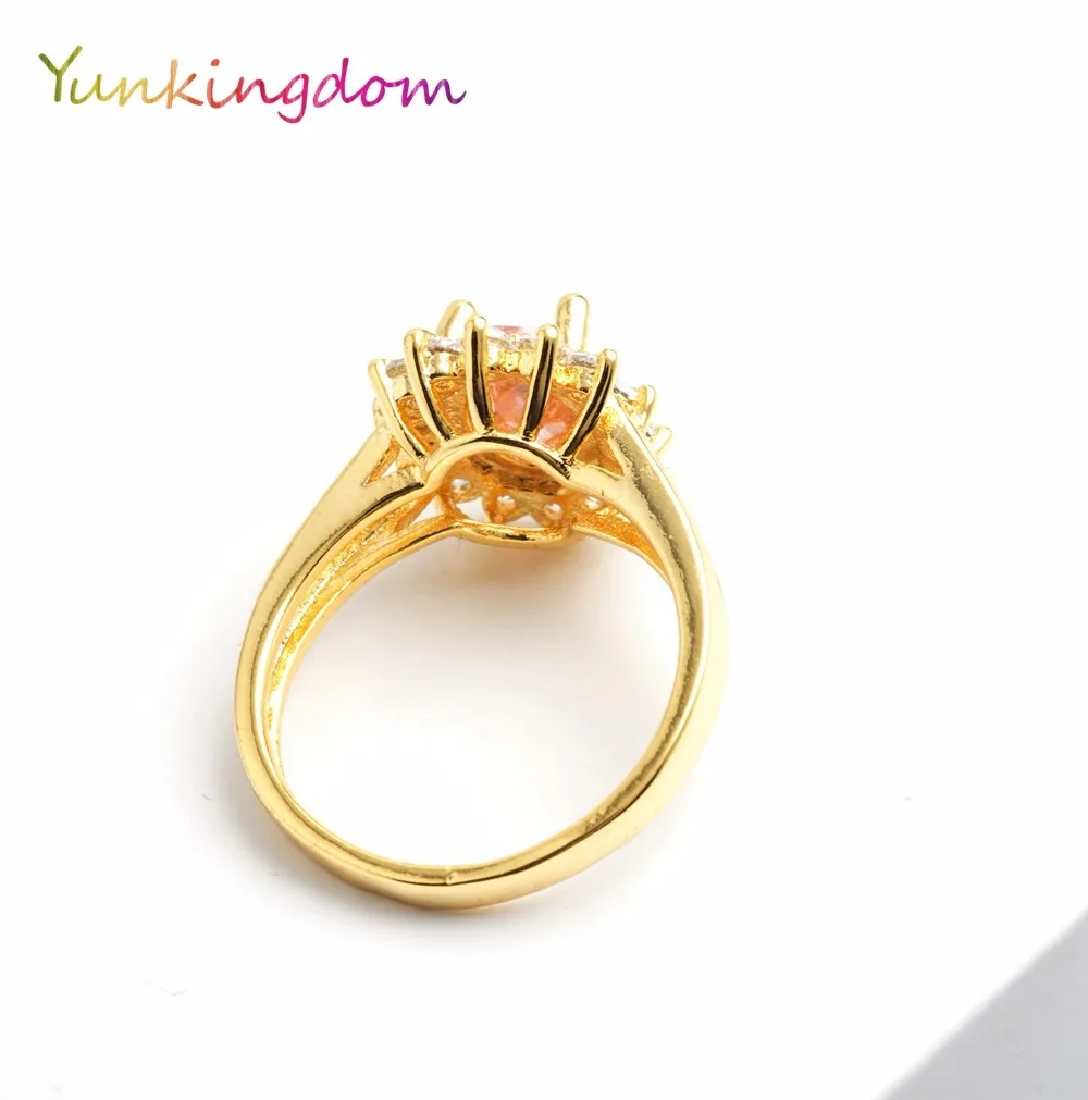 Yunkingdom очаровательные обручальные кольца для женщин золотого цвета модные юбилейные кольца