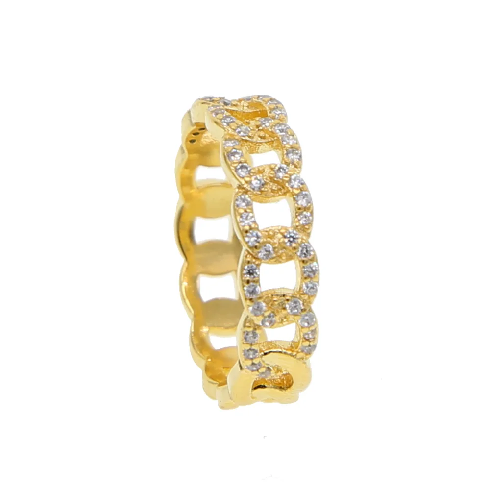 Latest fashion Classic anillos Cheap Price cz band for Women Clear White Zircon Clean Metal Layer Minimal Wedding Band ring