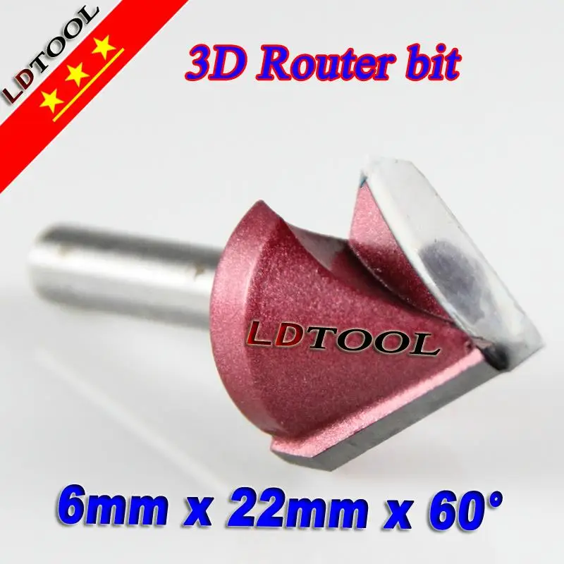 

HUHAO 2PCS 6.0* 22*60 degrees V wood router bits 3D knife V shaped computer carving knives