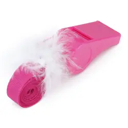 10 х вечерние йные игры Пластиковые свистки с пухом с ремешком --- ярко-розовый