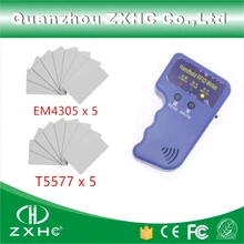 Handheld RFID Reader Writer 125KHZ Copier Access Control Card Duplicator For ID Mode +5pcs T5577 and+ 5pcs EM4305