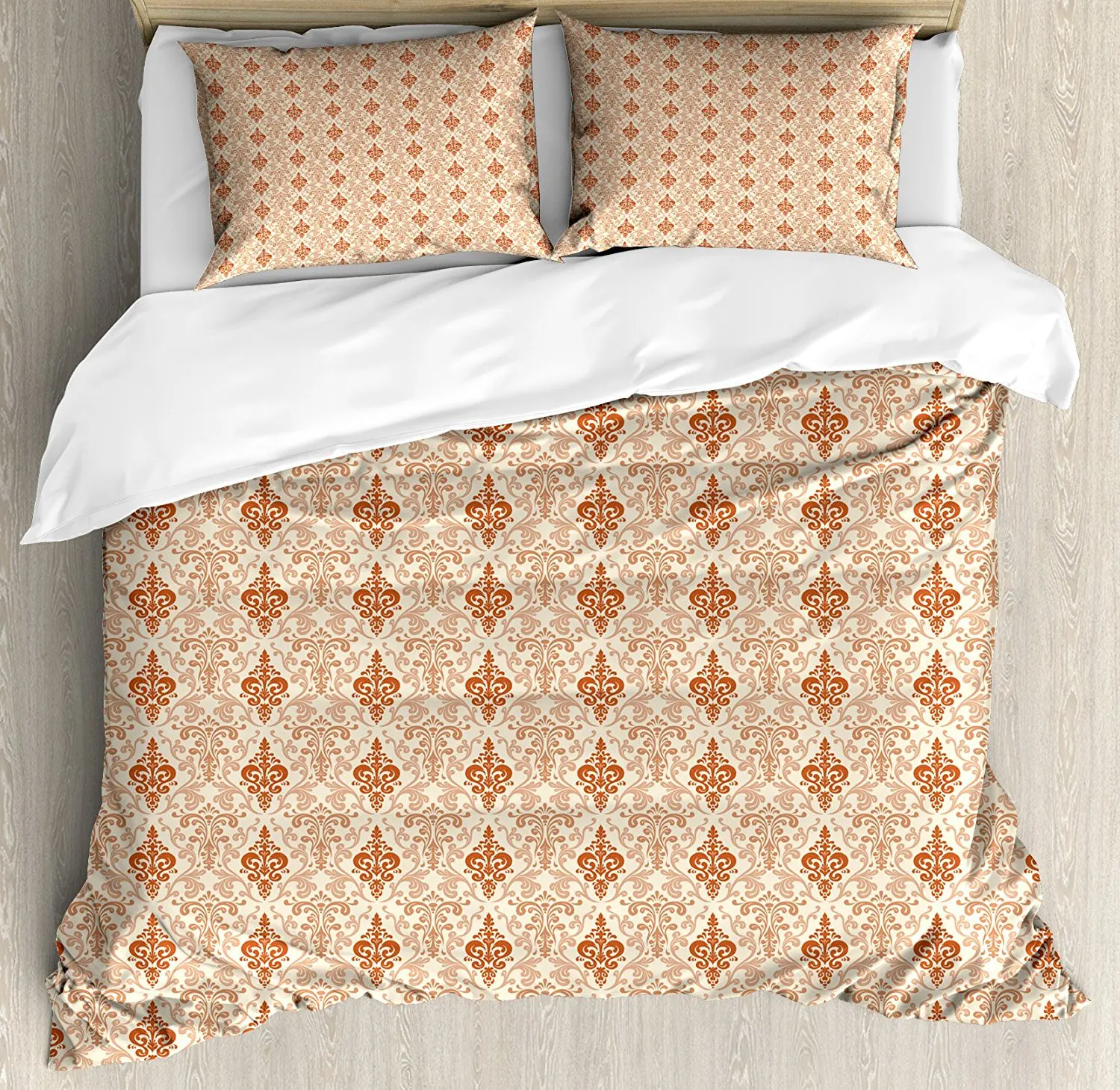 Antique Duvet Cover Set Botanical Nature Pattern With Vintage