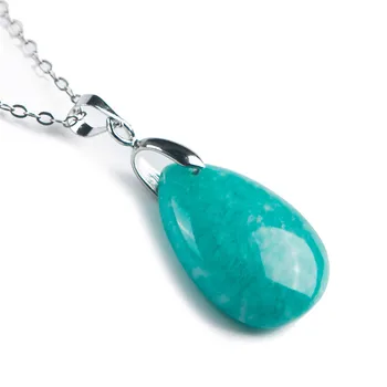 

Genuine Natural Amazonite Mozambique stone Woman Pendant 22.5x18x7mm AAA