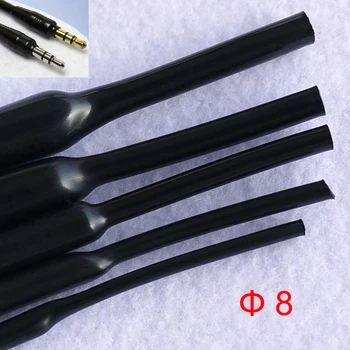 

3M 8mm Dia 2:1 Ratio Soft Flexible Black Gloss Non Halogen Headphone Line Audio Cable Sleeve Heat Shrinkable Tubing Shrink Tube