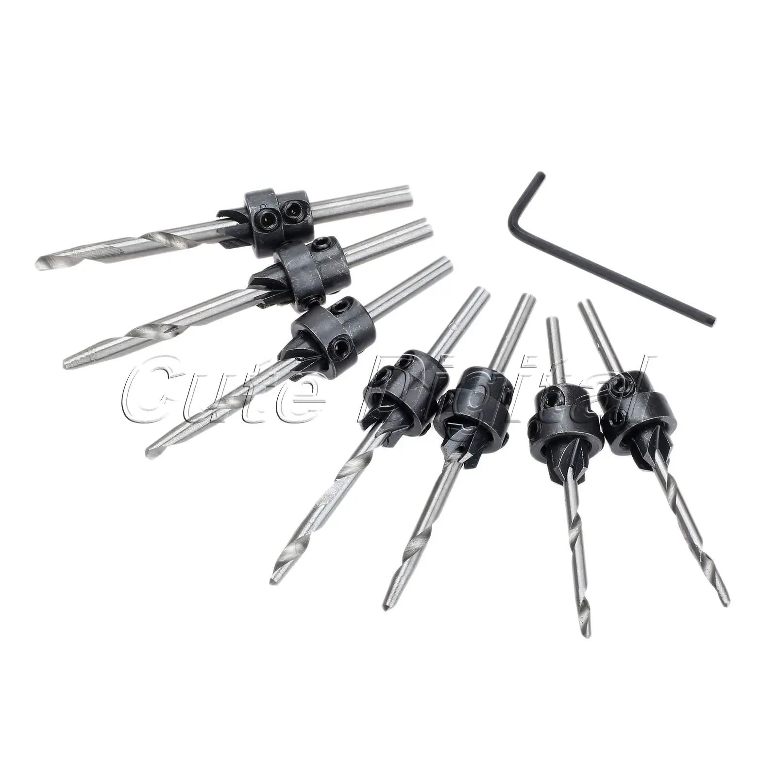 22pcs/set HSS Tampered Drill Carpentry Countersink Drill Bit Set Wood