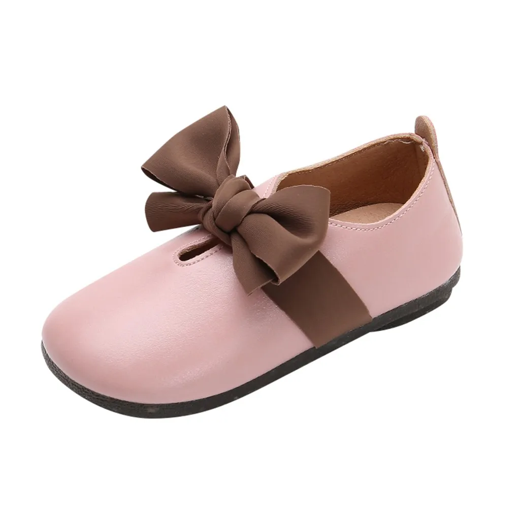 

ARLONEET girls bow dance leather shoes princess shoes Kid Baby Girls Bowknot Student Single Soft Dance Princess Shoes W1219