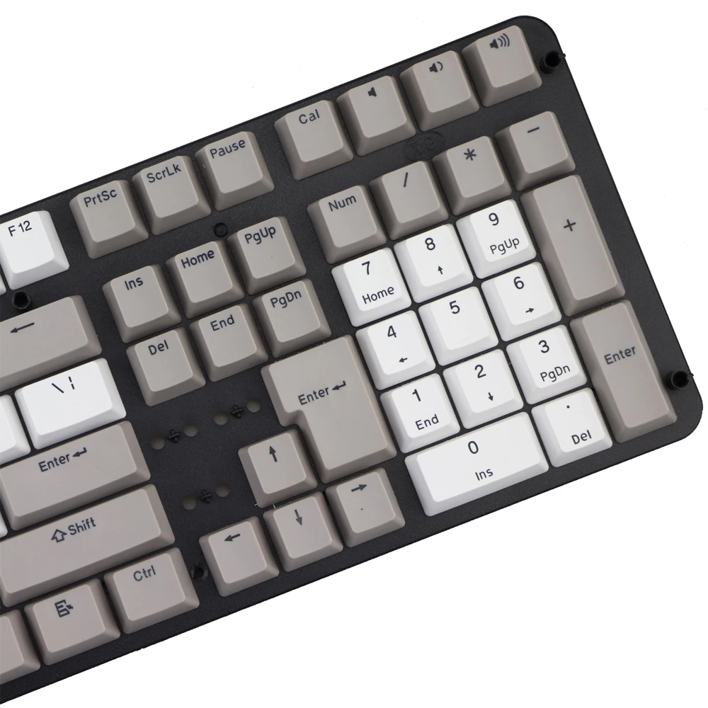 Pbt keycap двойная съемка 108 клавиш ретро серый белый OEM профиль для MX переключатели