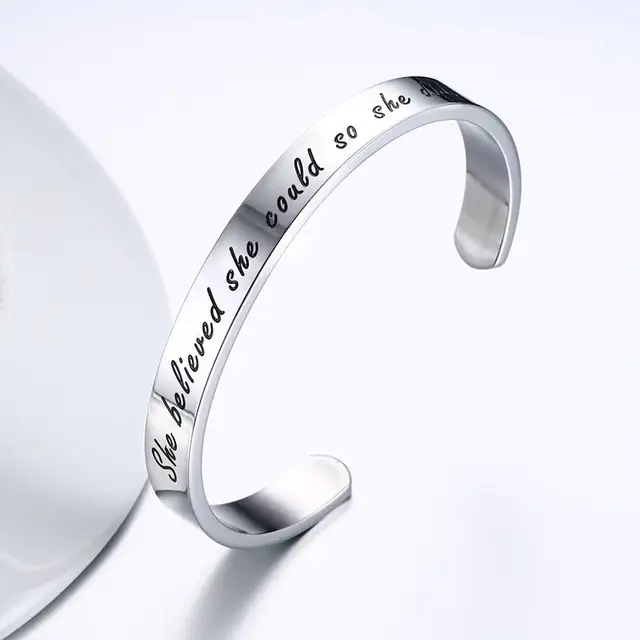 Mprainbow Mens Bracelets Stainless Steel Cuff Bangle Bracelet She Mprainbow Mens Bracelets Stainless Steel Cuff Bangle Bracelet She Believed Could So Did
